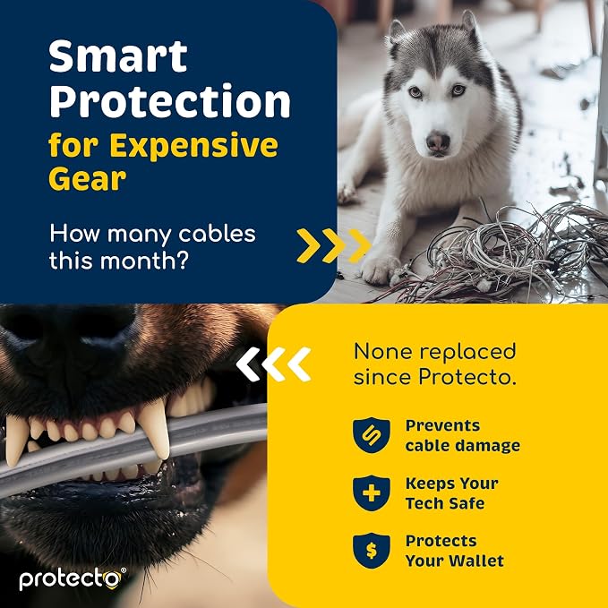 PROTECTO 2-Pack Heavy Duty Cord Protectors from Pets No Chew Solution, 7ft Easy - Image 4