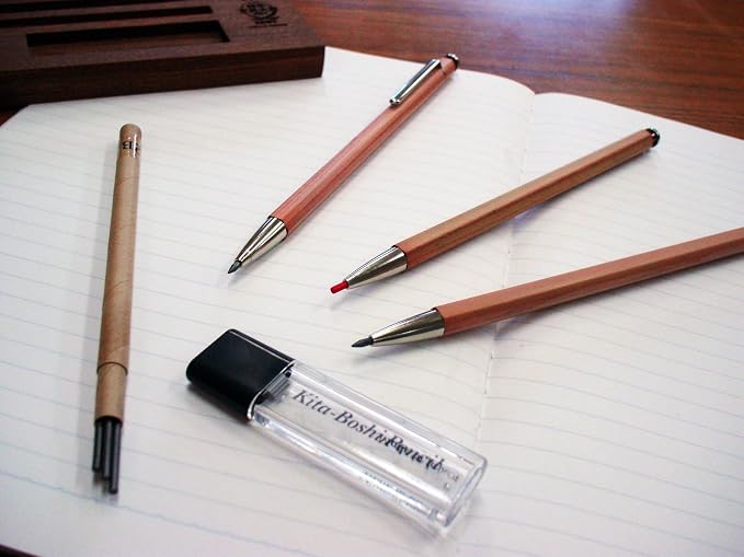 Kitaboshi 2.0mm Mechanical Pencil, Wooden Barrel, - Image 2