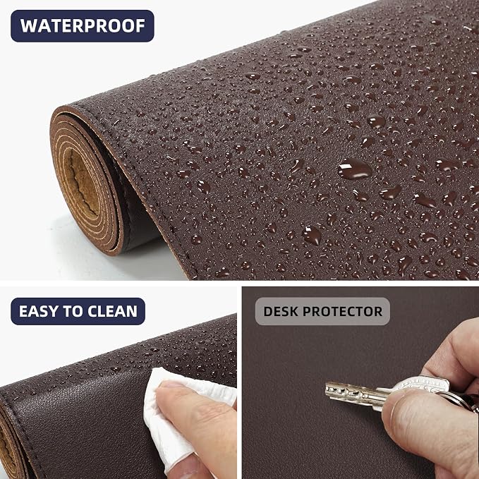 AFIING Leather Desk Pad Protector, Large Desk Mat - Image 4