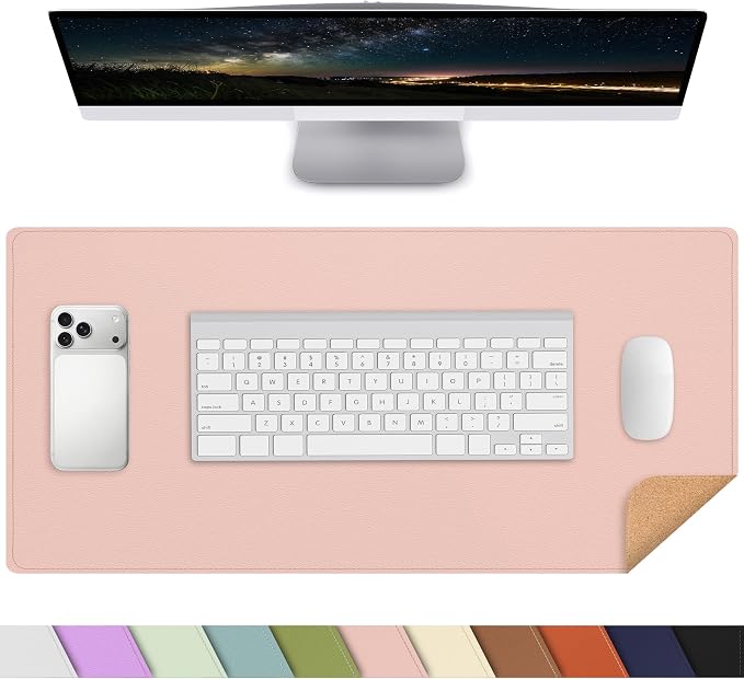 AFIING Cork Desk Mat, 31.5" x 17", Desk pad Protector | Dual-Sided Cork & PU by AFIING