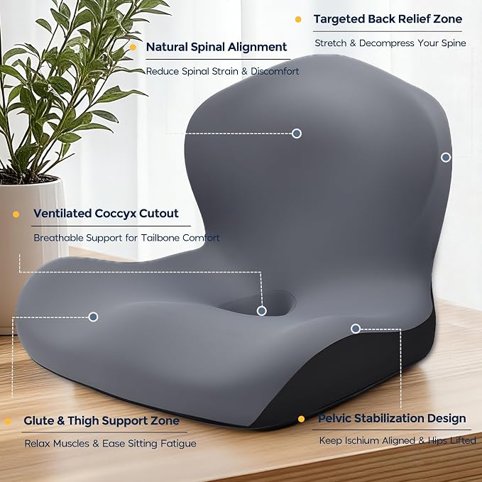 Seat Cushion for Office Chair and Car, L-Shaped Ergonomic Car Seat Cushions - Image 5