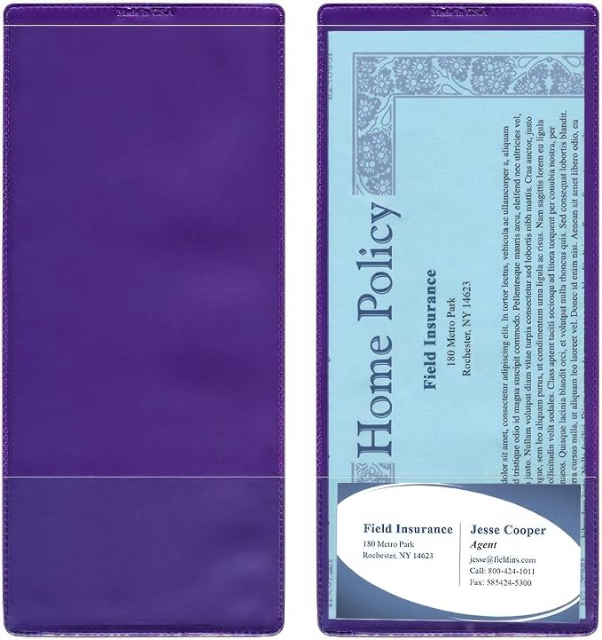 StoreSMART® - Metallic Purple Plastic Policy/Lotto Ticket Holders - 200-Pack - by StoreSMART