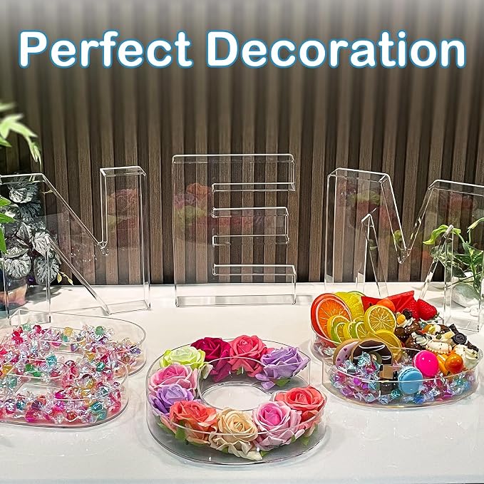 10" U Clear Acrylic Letter Charcuterie Board Box, Reusable Fillable Decorative - Image 8