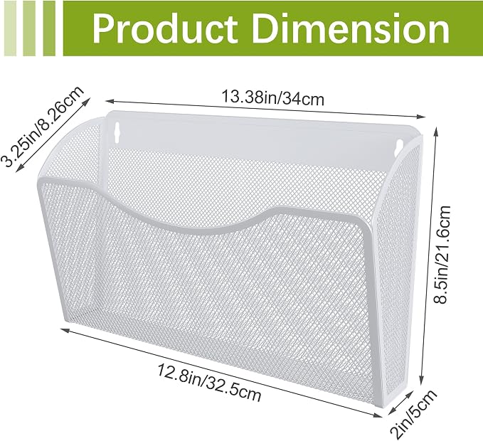 EasyPAG Wall File Organizer 3 Pack, Hanging File Organizer Wall Mount, Metal - Image 8