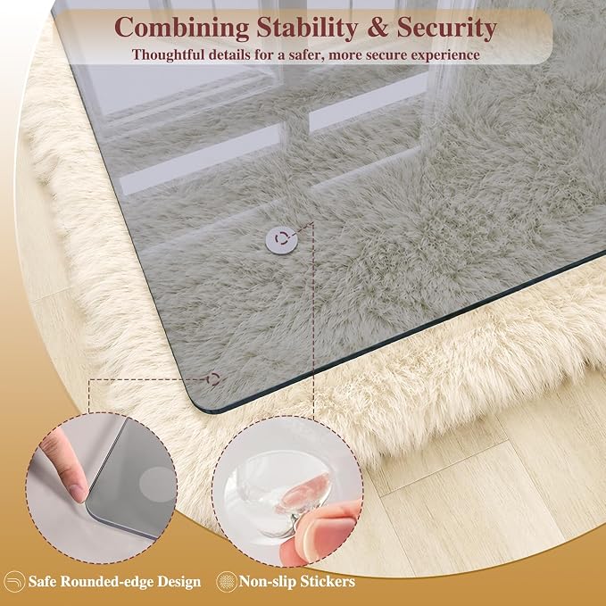Tempered Glass Chair Mat, Round Corner and Polished Edge - Image 5