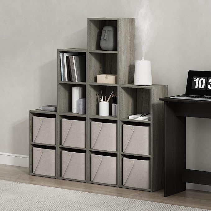 Furinno PASIR Book Shelf, 2-Tier Modern Bookshelf, Open Shelves Bookcase 9 x 12 - Image 2