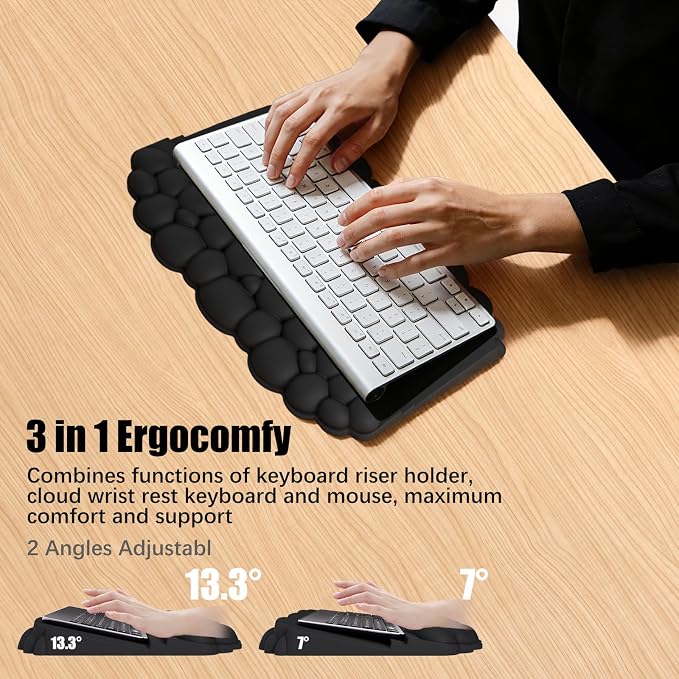 Ergonomic Wrist Rest for Keyboard and Mouse, Soft Memory Foam Cloud Keyboard - Image 3