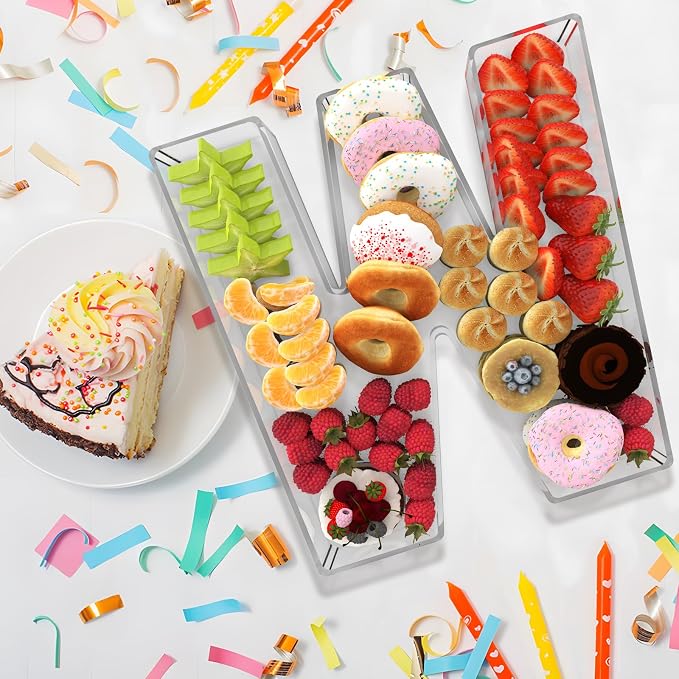 13.8" Extra Large Acrylic Letter Charcuterie Board Box, Reusable Fillable - Image 4