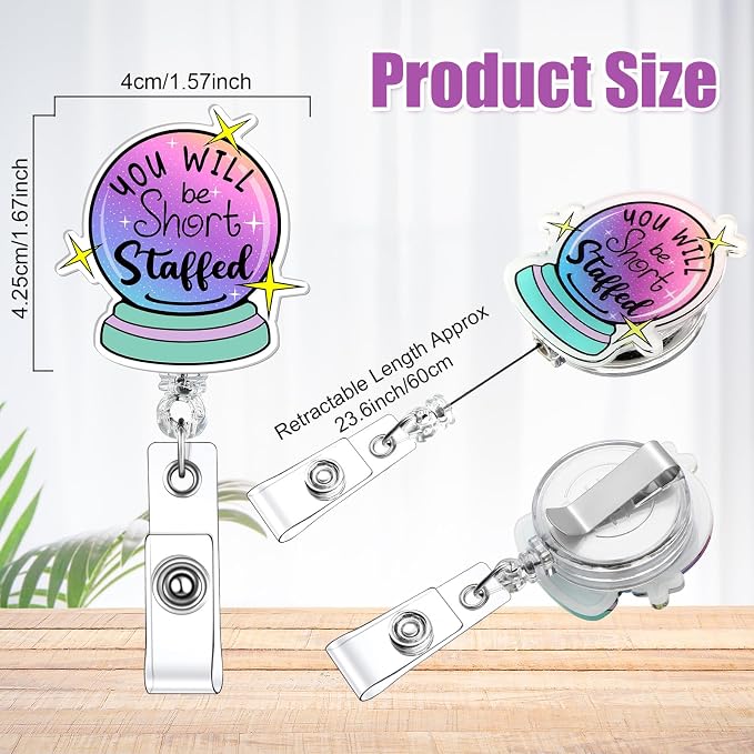 Feifeiya 24 Pcs Funny Badge Reel Nurse Cute Retractable Name ID Clip Badge - Image 2