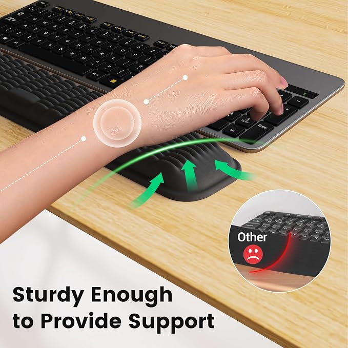 Mekass TKL Keyboard Wrist Rest, Super Soft Memory Foam Ergonomic Computer Wrist - Image 3