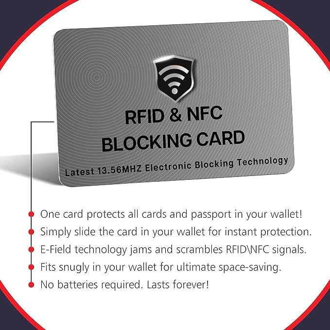 SaiTech IT 5 Pack RFID Blocking Cards, One Protects Entire Wallet Purse - Image 8