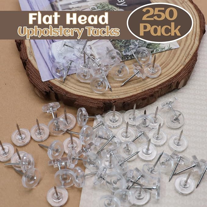 Biaungdo 250 Pcs Clear Flat Push Pins, Plastic Round Head Thumb Tacks - Image 3
