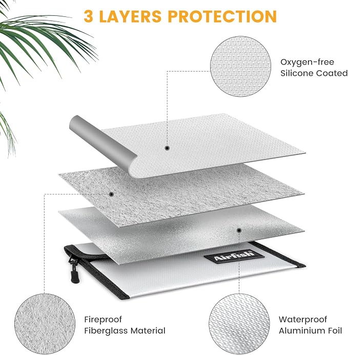 Fireproof Wallet, 5 x 8 inches, Waterproof Cash Bag - Image 3