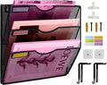 3 Pockets Mesh Wall File Holder Organizer Office Hanging File Folder Magazine by ideallife