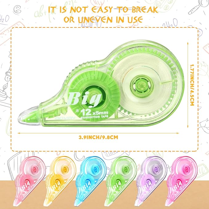 Yexiya 18 Pcs Correction Tape, Colorful Original Correction Tape White Wide - Image 2