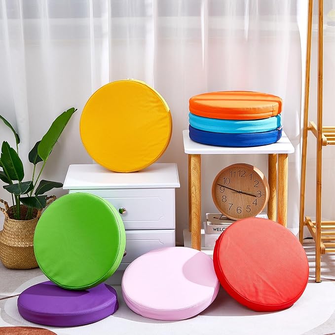Juexica 8 Pcs Extra Thick Flexible Seating Floor Cushions Assorted Colored - Image 3