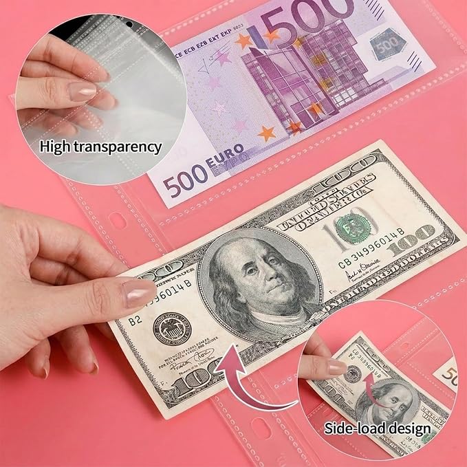 Aegero 25 Pack （7.6x3.6inch ） 3 Pockets Currency Sleeves - Image 2