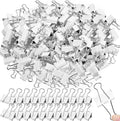 Jetec 200 Pack 1.25in/32mm White Metal Binder Clips Bulk Medium Reusable Fold by Jetec