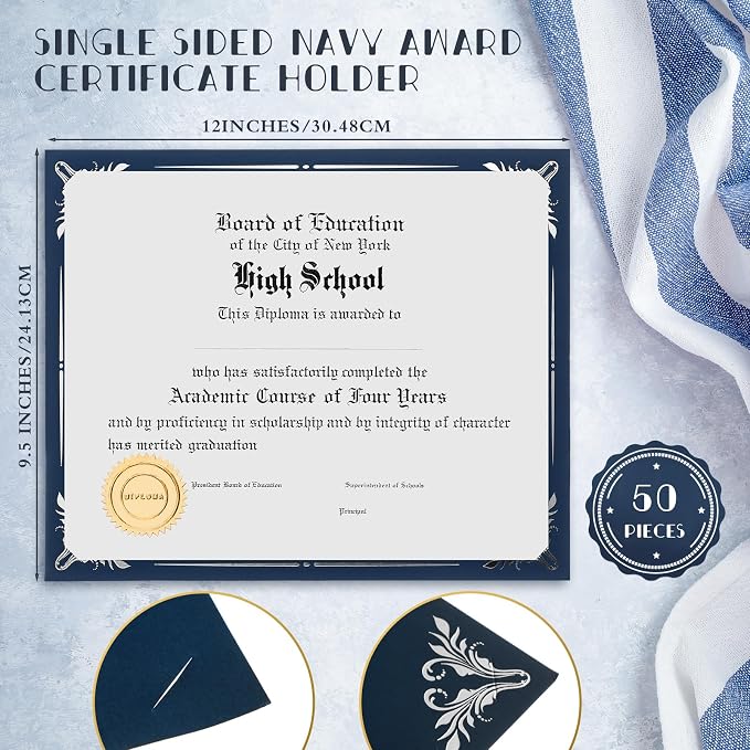 Fainne 50 Pcs Single Sided Certificate Holder Diploma Covers - Image 2