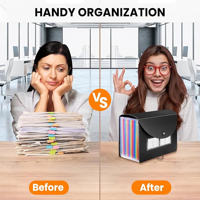 Sooez Accordion File Organizer, 13 Pockets Expanding File Folder, Portable - Image 7