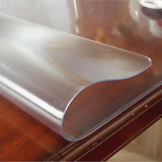 OstepDecor 18 x 42 Inch Frosted Table Cover Protector, 2mm Thick Clear Plastic - Image 9