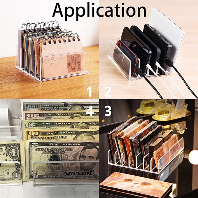 Acrylic Mail Holder 2 Pack, 7 Slots Clear Desk Organizer - Image 5