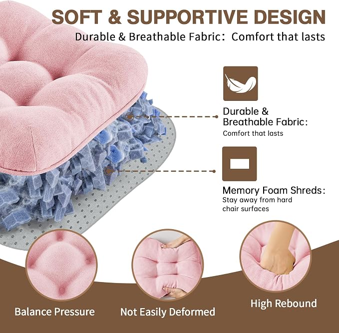 BETU Pink Chair Cushions for Dining Chairs Set of 2, 3.5" Thick Kitchen Table - Image 8