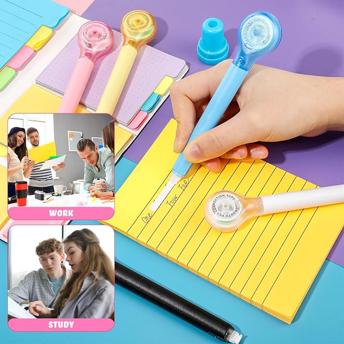Gersoniel 25 Pack Correction Tape Pen Correctional Ink Tape Push Pull Protective - Image 3
