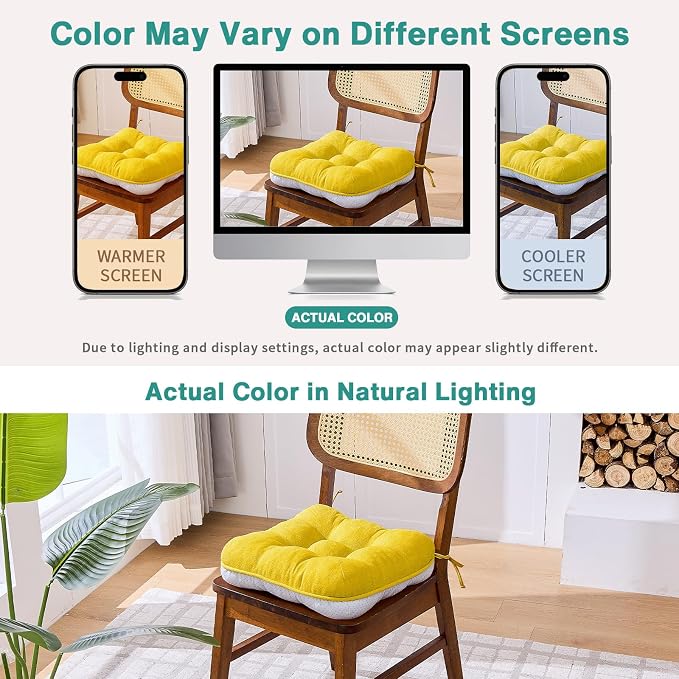 BETU Chair Cushions for Dining Chairs Set of 6, 3.5" Thick Kitchen Table Chair - Image 5