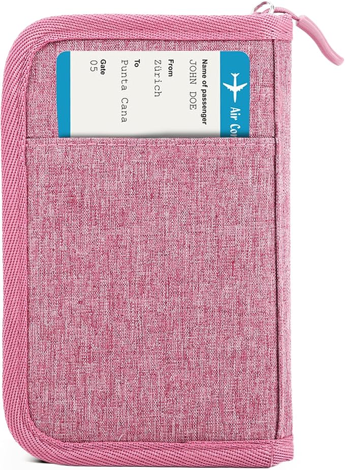 Passport Holder for Travel, Women Rfid Blocking Passport Wallet, Travel by Unknown