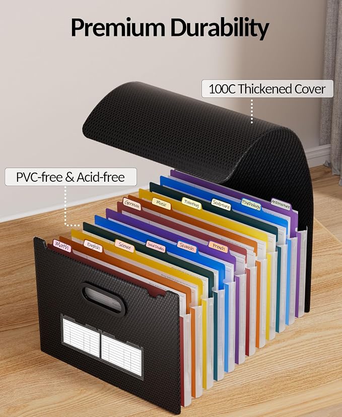 Sooez Upgraded Accordion File Organizer, Expanding File Folder - Image 5