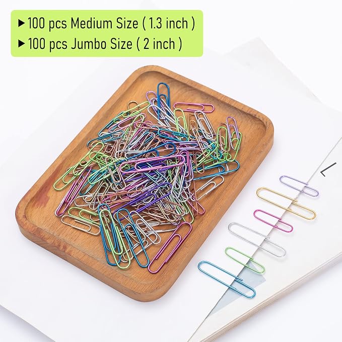 Paper Clips, Large PaperClips Assorted Colors Sizes, Paper Clips - Image 4