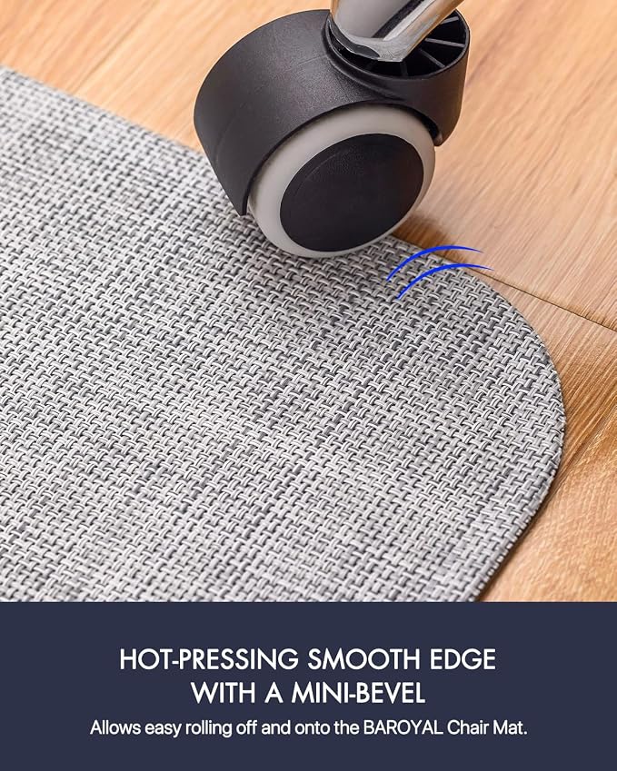 Baroyal Office Chair Mat for Hardwood Floor Under Desk Computer Rolling Chair - Image 5