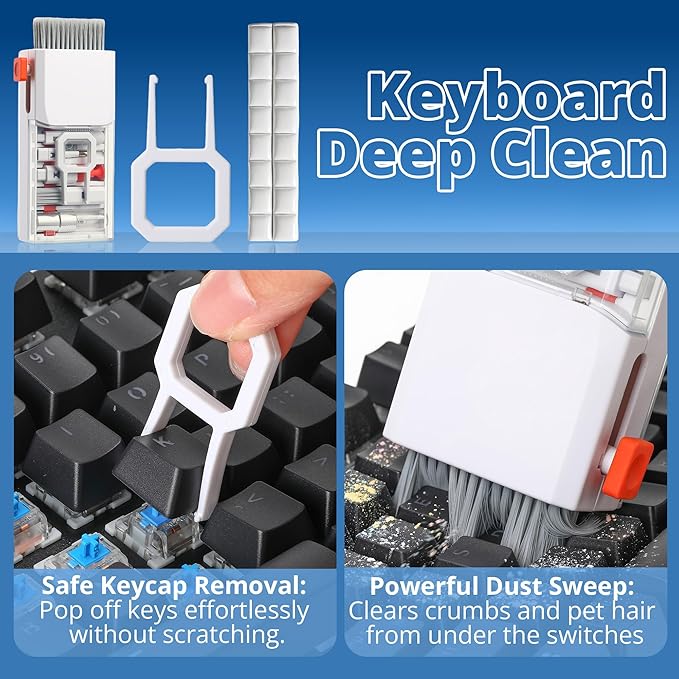 Upgraded Keyboard Cleaning Kit, Microfiber Cloth, Wipes-Cleaning Set - Image 2
