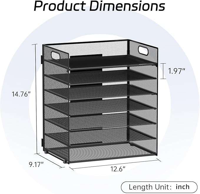 7-Tier Paper Organizer for Desk, Letter Tray - Image 2