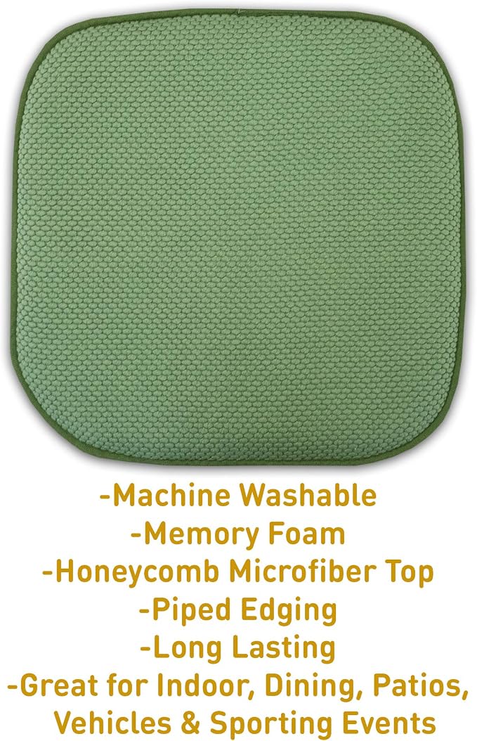 Sweet Home Collection Cushion Memory Foam Chair Pads Honeycomb Nonslip Back - Image 3