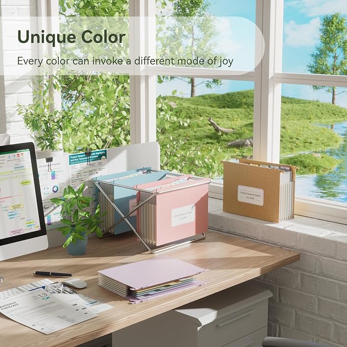 EcoStash Wheat Straw Expanding Hanging File Folders, 1.2" Accordion Pockets - Image 5