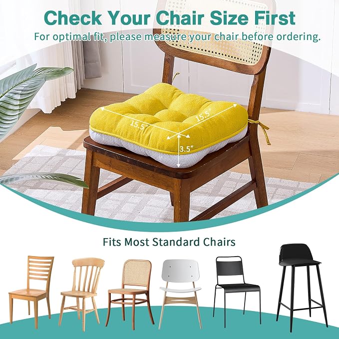 BETU Chair Cushions for Dining Chairs Set of 6, 3.5" Thick Kitchen Table Chair - Image 4