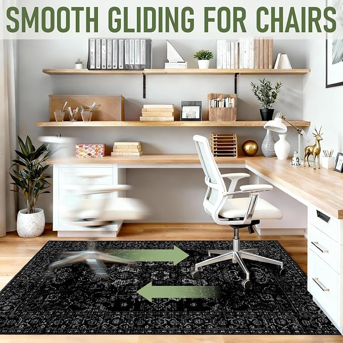 Office Chair Mat for Hardwood Floor, Anti-Slip Under Desk Mat Rug for Rolling - Image 7