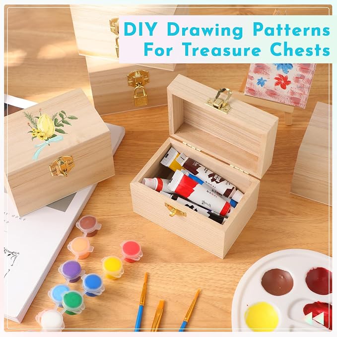 CroBlissful 36 Set 72 Pcs Unfinished Wooden Box - Image 3