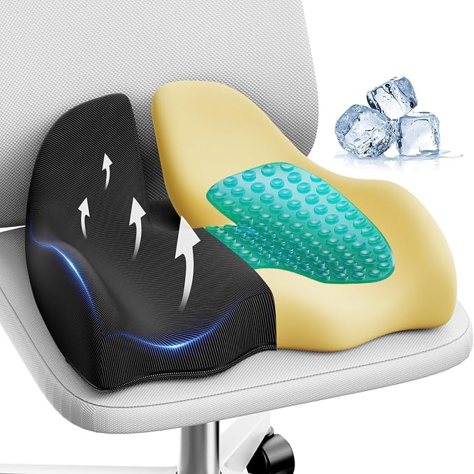 Benazcap Large Cooling Gel Memory Foam Seat Cushion by Benazcap