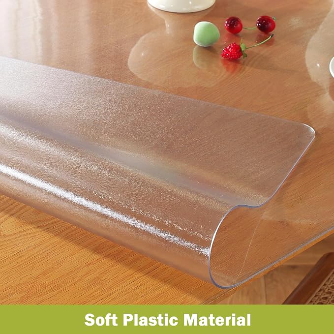 OstepDecor Frosted Clear Table Cover Protector 40 x 66 Inch, 1.5mm Thick - Image 2