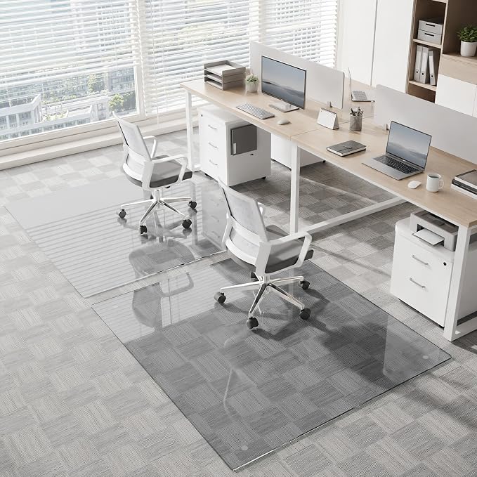 Tempered Glass Chair Mat for Carpet，30"x55" Office Mats for Rolling Chairs - Image 8