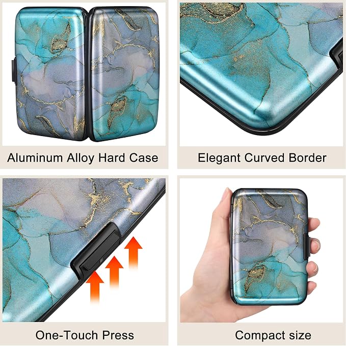 ELFISH Mini RFID Aluminum Wallet Credit Cards Holder Business Card Case Metal - Image 3
