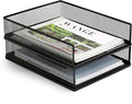 Wire Mesh Letter Trays Paper Tray Desk File Organizer, 2 Pack Stackable Metal by AZFUNN