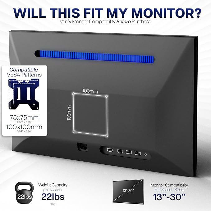 VIVO Dual Monitor Desk Mount for 13 to 30 inch Screens, STAND-V002W | White - Image 7