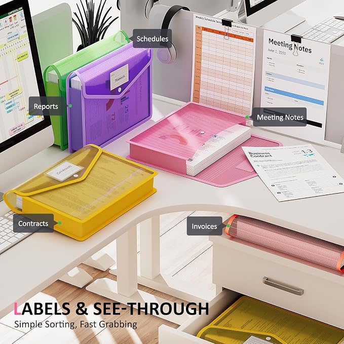 ThinkTex Plastic Expanding File Folders, Transparent Envelopes - Image 4