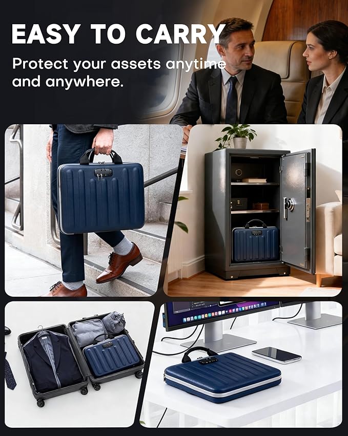 DOZAWA Fireproof Document Box, Hard Case Document Organizer - Image 6