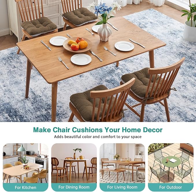 BETU Chair Cushions for Dining Chairs Set of 4, 3.5" Thick Kitchen Table Chair - Image 8