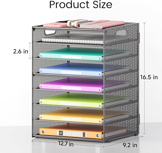 Lavatino 8-Tier Office Desk File Organizer, Letter Tray Paper Organizer - Image 7